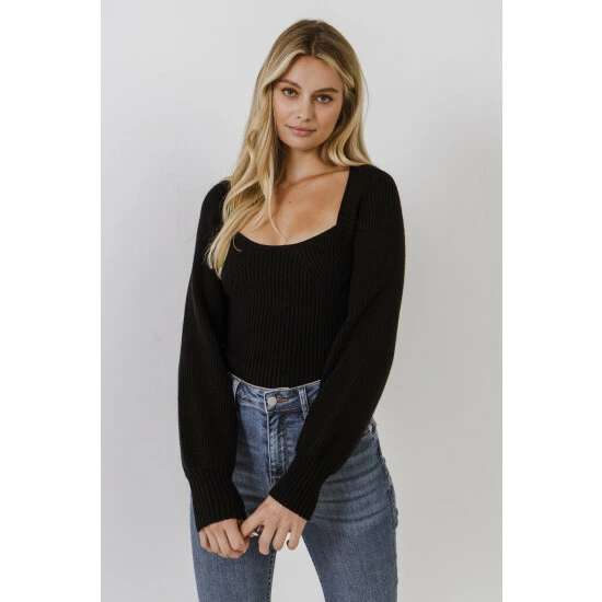 Endless Rose Knitted Top Tops Black