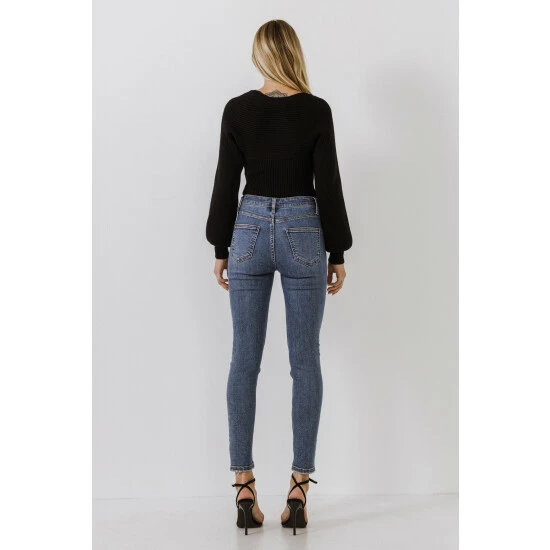 Endless Rose Knitted Top Tops Black - Image 9