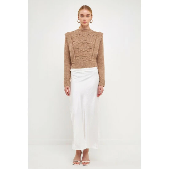 Endless Rose Chunky Wool Knit Detailed Sweater Sweatshirts & Sweaters Dusty Rose - Image 6