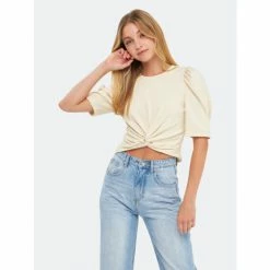 Endless Rose Twist Detail Cropped Knit Top Tops Black