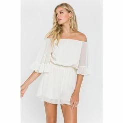 Endless Rose Ruffled Sleeve Romper Jumpsuits & Rompers Yellow