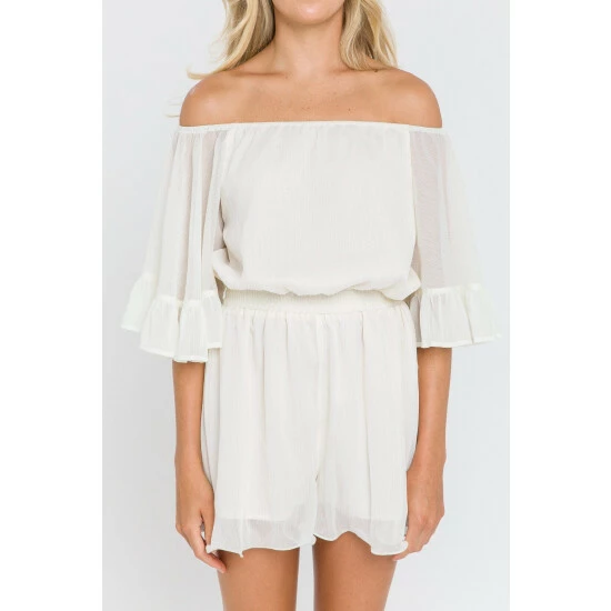 Endless Rose Ruffled Sleeve Romper Jumpsuits & Rompers Yellow - Image 4