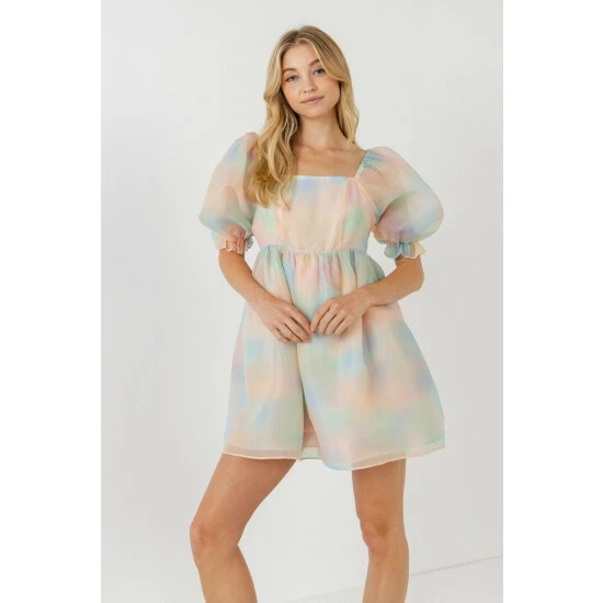Endless Rose Ombre Puff Mini Dress Dresses Multicolor