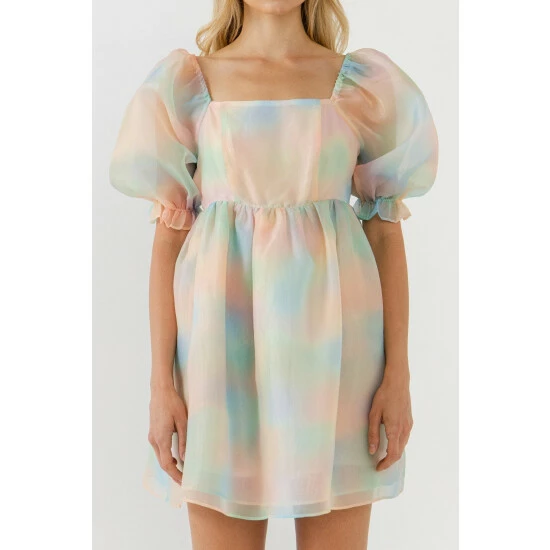 Endless Rose Ombre Puff Mini Dress Dresses Multicolor - Image 5