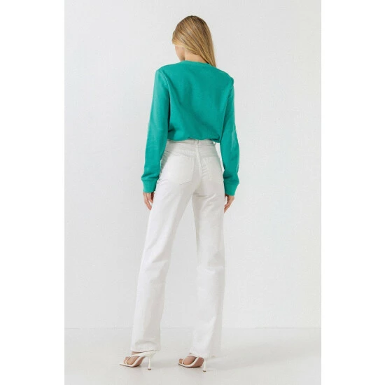 Endless Rose Sequins & Beads Letter Sweatshirt Sweatshirts & Sweaters Emerald - Image 9