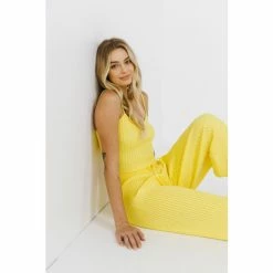 Endless Rose Banded Knit Lounge Pants Black