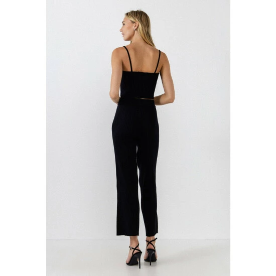 Endless Rose Banded Knit Lounge Pants Black 3 Endless Rose Banded Knit Lounge Pants Black - Image 3