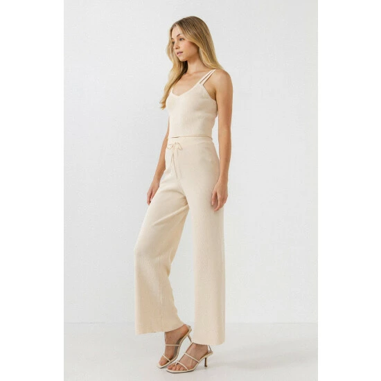 Endless Rose Knitted Crop Top Tops Cream