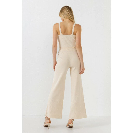 Endless Rose Knitted Crop Top Tops Cream - Image 3