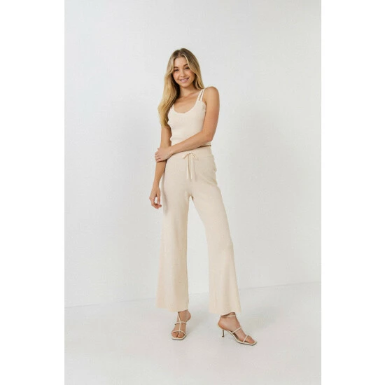 Endless Rose Knitted Crop Top Tops Cream - Image 4