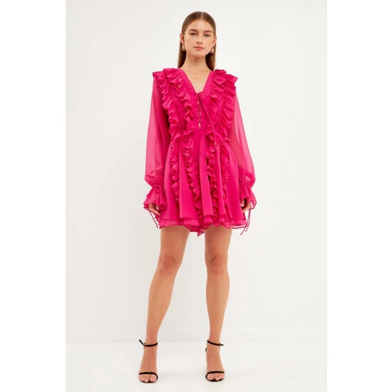 Endless Rose Chiffon Ruffle Mini Dress Dresses Royal Blue - Image 2