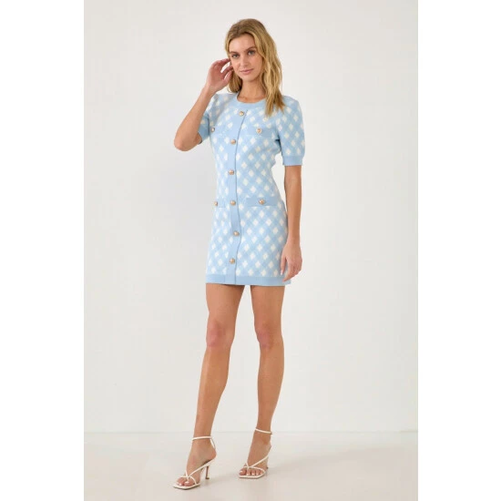 Endless Rose Short Sleeve Gingham Dress Dresses Pink - Image 6