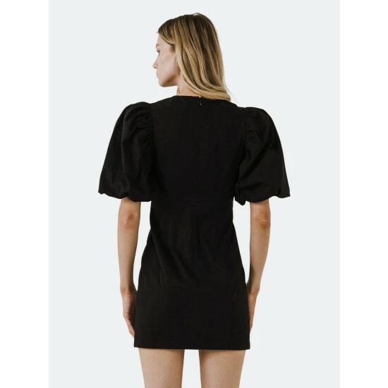 Endless Rose Puff Sleeve Mini Dress Dresses Black - Image 6