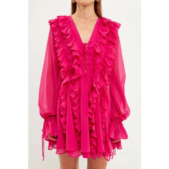 Endless Rose Chiffon Ruffle Mini Dress Dresses Royal Blue - Image 5