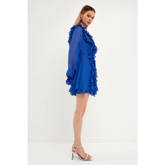 Endless Rose Chiffon Ruffle Mini Dress Dresses Royal Blue - Image 7