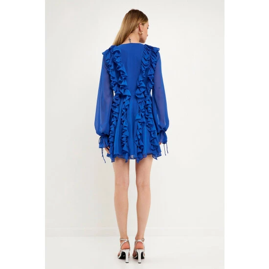 Endless Rose Chiffon Ruffle Mini Dress Dresses Royal Blue - Image 8