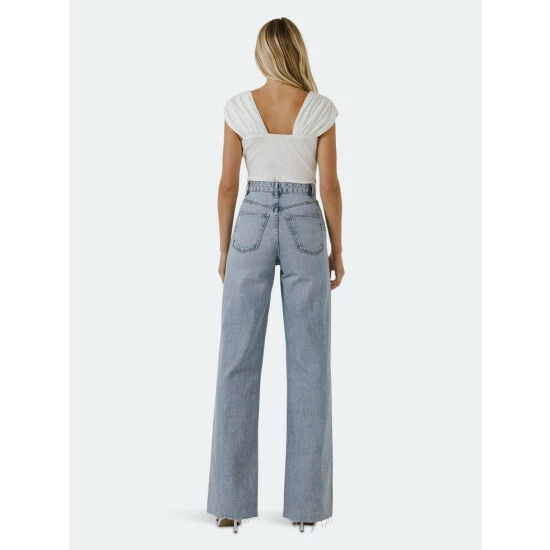 Endless Rose Accent Shoulder Knit Crop Top Tops White - Image 4