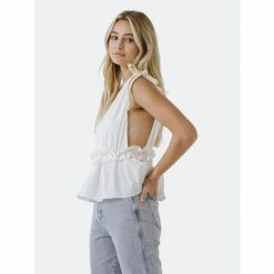 Endless Rose Mixed Media Peplum Top Tops Off White -Endless Rose Shop unnamed file 2470