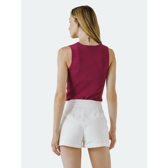 Endless Rose Sleeveless V-neck Top Tops Black - Image 4