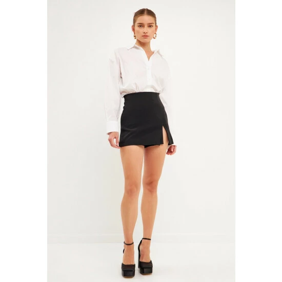 Endless Rose Slit Detail Skort Skirts Black