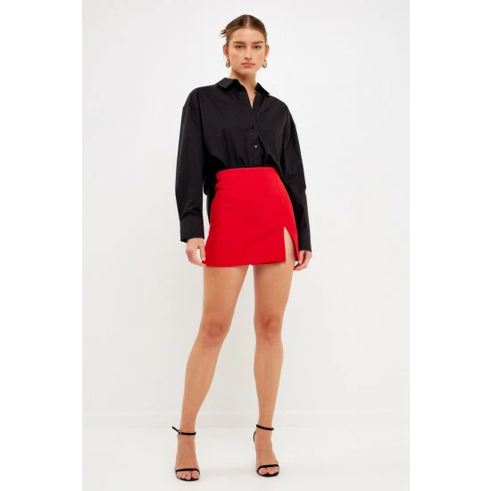 Endless Rose Slit Detail Skort Skirts Black - Image 6