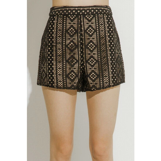 Endless Rose All Over Lace Shorts Black - Image 5