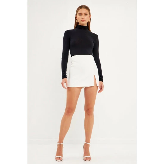 Endless Rose Slit Detail Skort Skirts Black - Image 10