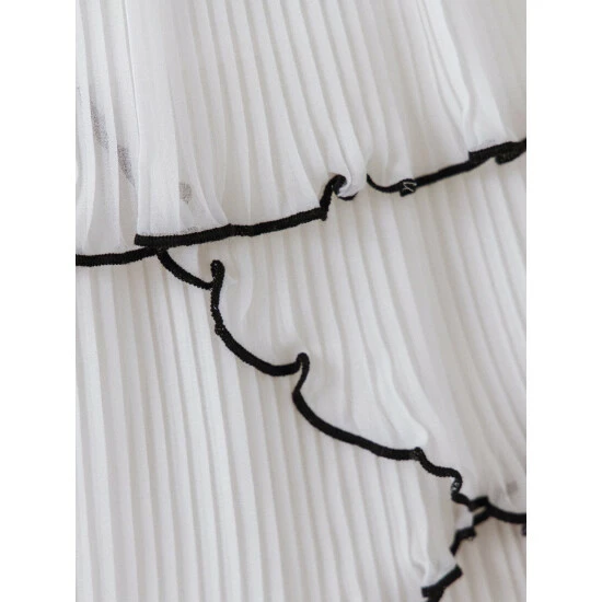 Endless Rose Tiered Ruffle Shorts White - Image 5