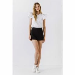 Endless Rose Cut Out Mini Skort Bottoms Black