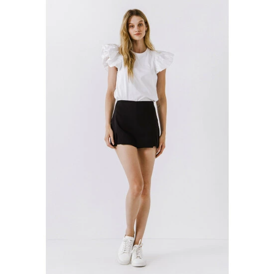 Endless Rose Cut Out Mini Skort Bottoms Black