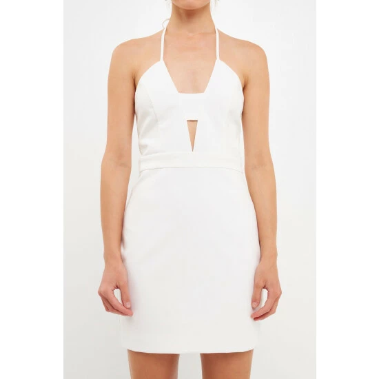 Endless Rose Halter Neck Cut Out Mini Dress Dresses White - Image 5
