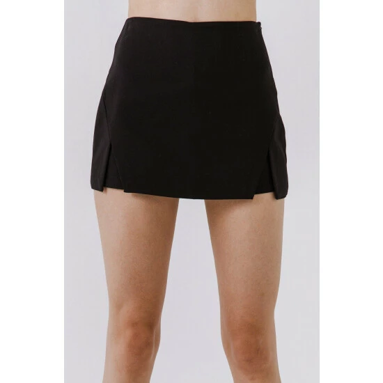 Endless Rose Cut Out Mini Skort Bottoms Black - Image 3