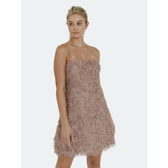 Endless Rose Fringed Flare Mini Dress Dresses Pink