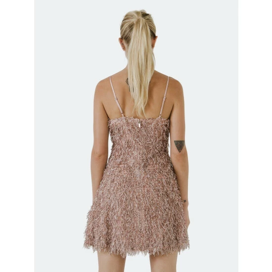 Endless Rose Fringed Flare Mini Dress Dresses Pink - Image 4