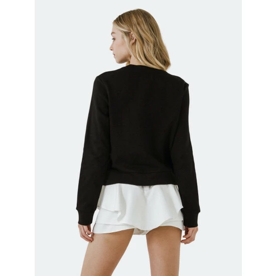 Endless Rose Beaded Love Sweatshirt Sweatshirts & Sweaters Black - Image 9