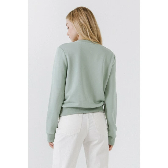 Endless Rose Beaded Love Sweatshirt Sweatshirts & Sweaters Pistachio - Image 5