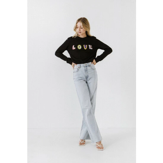 Endless Rose Beaded Love Sweatshirt Sweatshirts & Sweaters Pistachio - Image 6