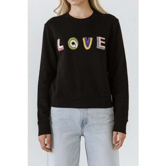 Endless Rose Beaded Love Sweatshirt Sweatshirts & Sweaters Pistachio - Image 8