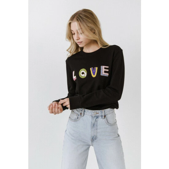 Endless Rose Beaded Love Sweatshirt Sweatshirts & Sweaters Pistachio - Image 9
