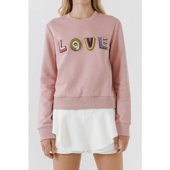 Endless Rose Beaded Love Sweatshirt Sweatshirts & Sweaters Pistachio - Image 10