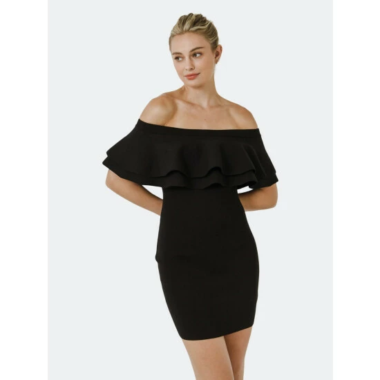 Endless Rose Off Shoulder Mini Dress Dresses Black - Image 2