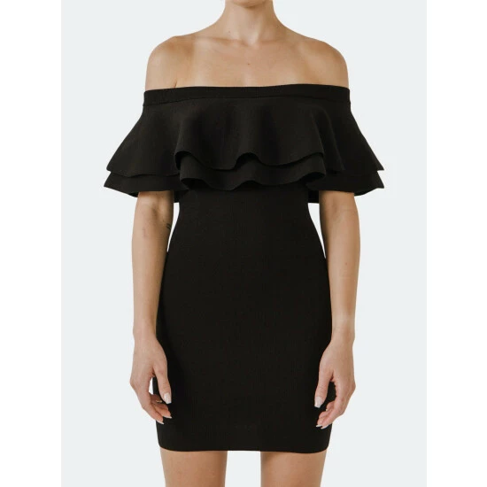 Endless Rose Off Shoulder Mini Dress Dresses Black - Image 3