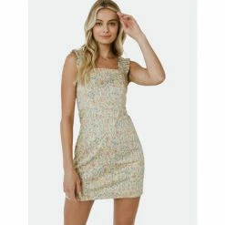 Endless Rose Floral Ruffle Sleeve Mini Dress Dresses Yellow Multi