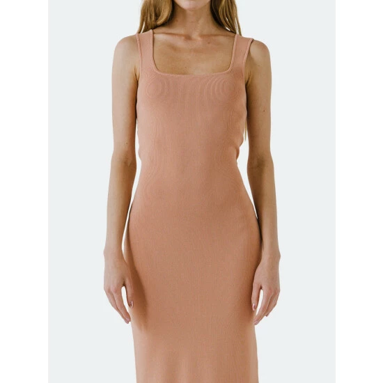 Endless Rose Square Neck Maxi Dress Dresses Terra Cotta - Image 2