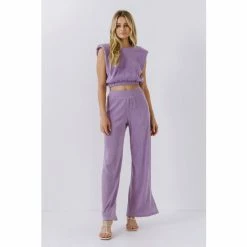 Endless Rose Pleated Pants Purple