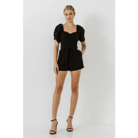Endless Rose Heart Neckline Romper Jumpsuits & Rompers Black - Image 2