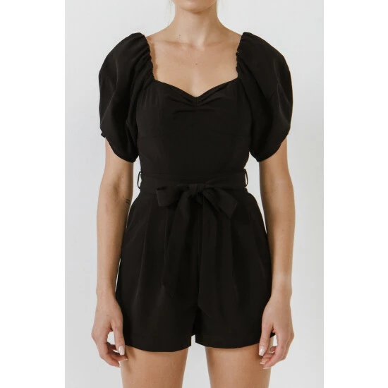 Endless Rose Heart Neckline Romper Jumpsuits & Rompers Black - Image 3