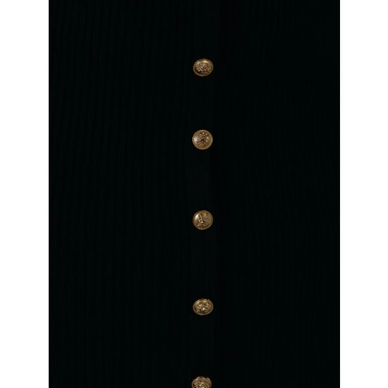 Endless Rose Long Sleeve Button Down Knit Dress Dresses Black - Image 6