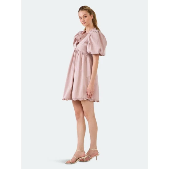 Endless Rose Ruffle Detail Mini Dress Dresses White - Image 3