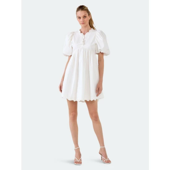Endless Rose Ruffle Detail Mini Dress Dresses White - Image 6